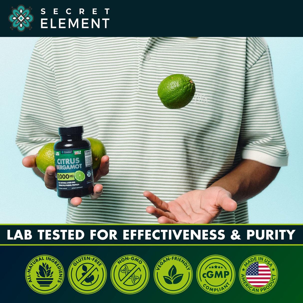 3 Pack Citrus Bergamot Extract 1000mg, Supplement for Heart, Immune System Support, and Healthy Aging - Pure 360 Vegan Capsules