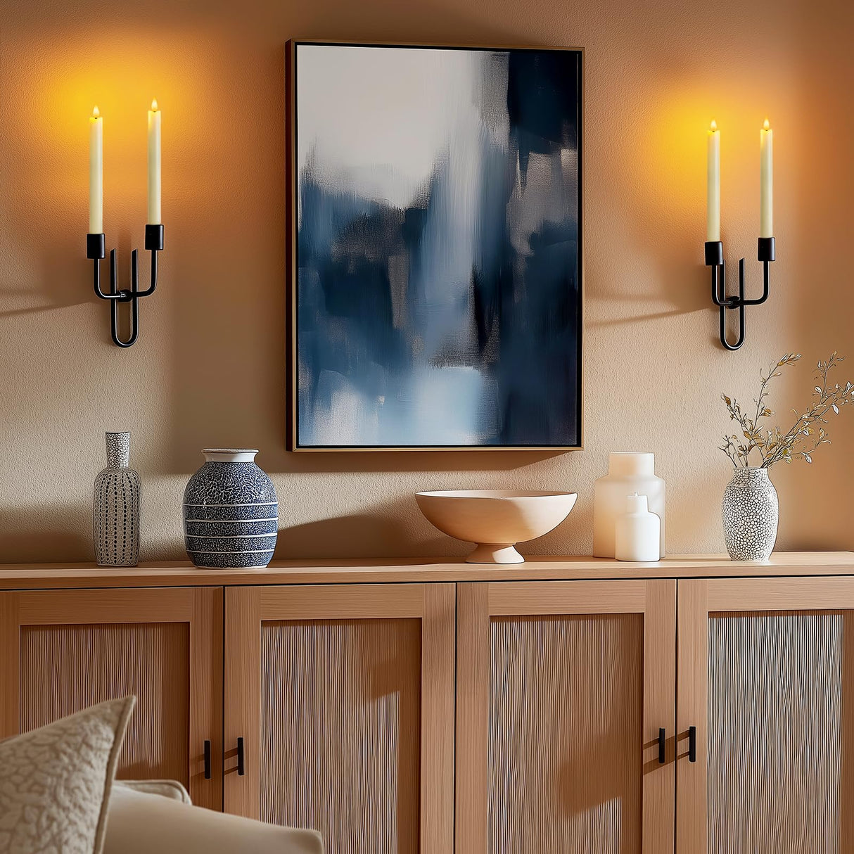 Meigic 12 Pcs Flameless Taper Candles with Remote Timer Dimmer, 9.6 inches Ivory Plastic LED Candlesticks, Battery Operated Led Warm Light Window Candles, for Wedding Home Christmas Decoration