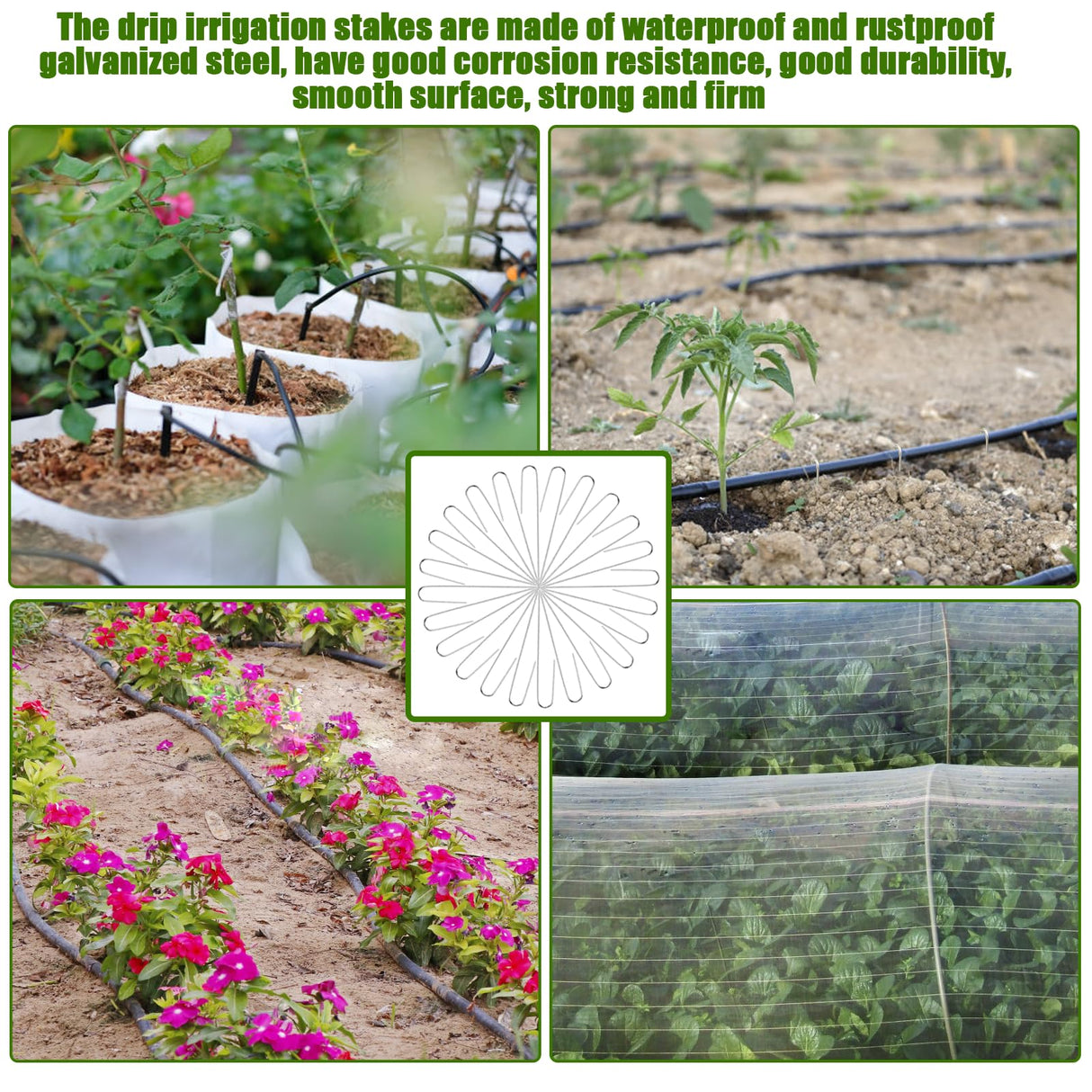 100Pcs Irrigation Drip Tubing Landscape Staples 5 Inch Garden Stakes