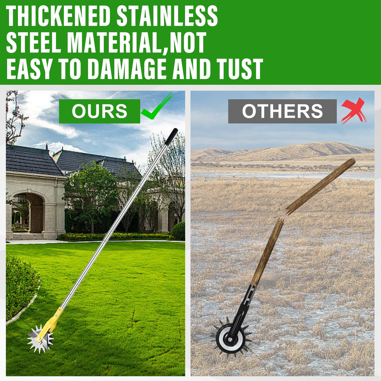 YEELOR Wheel Rotary Edger,Edger for Lawn Edges Alongside Sidewalks & Driveways,with A 58-Inch Adjustable Handle, Ideal for Enhancing The Beauty of Sidewalks, Driveways, and Garden Lawn Edges