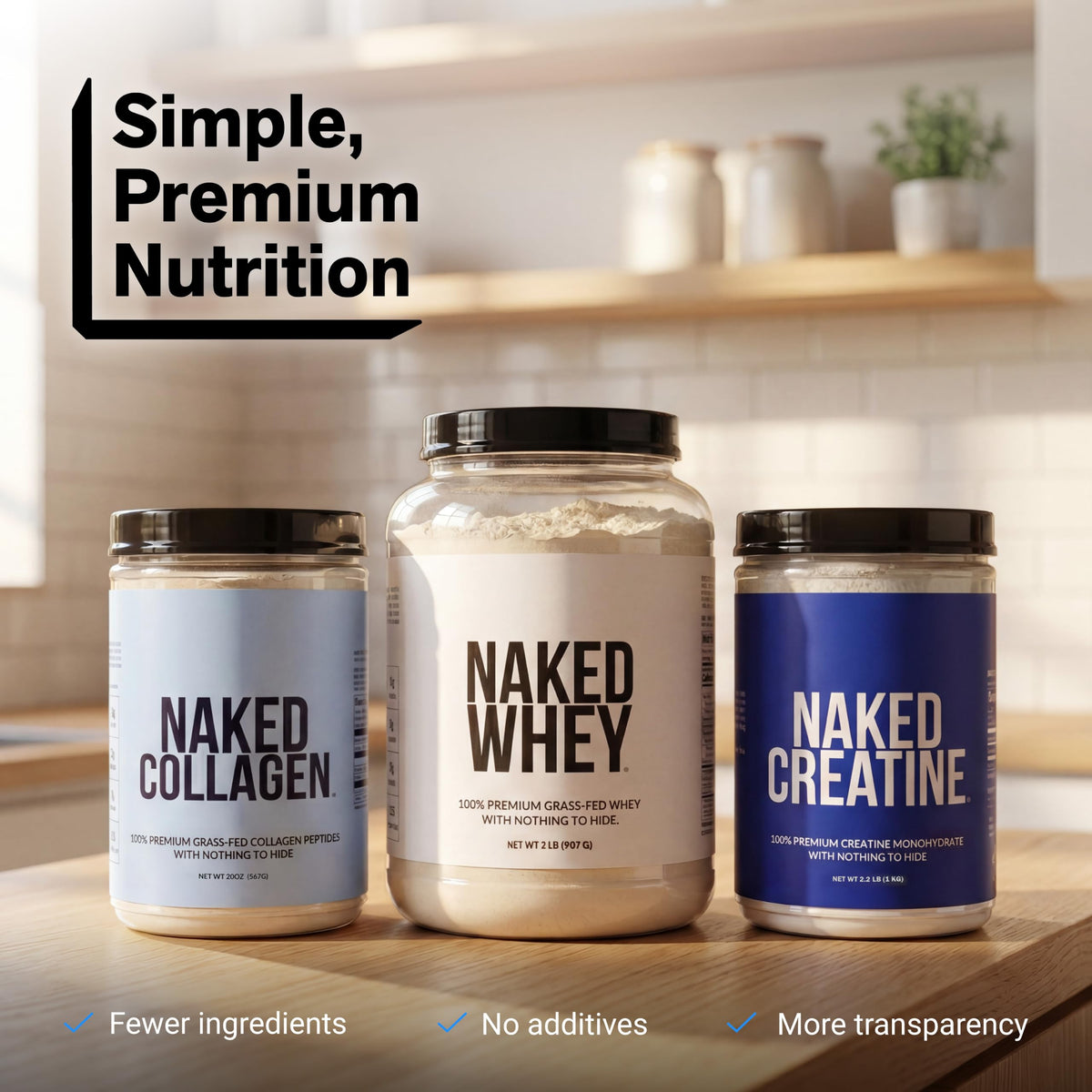 NAKED Whey Isolate Protein - Only 2 Ingredients, 30g Grass-Fed Protein, Zero Carb, Unflavored, Undenatured, Non-GMO, No Soy, Gluten-Free, No Preservatives - 28 Servings