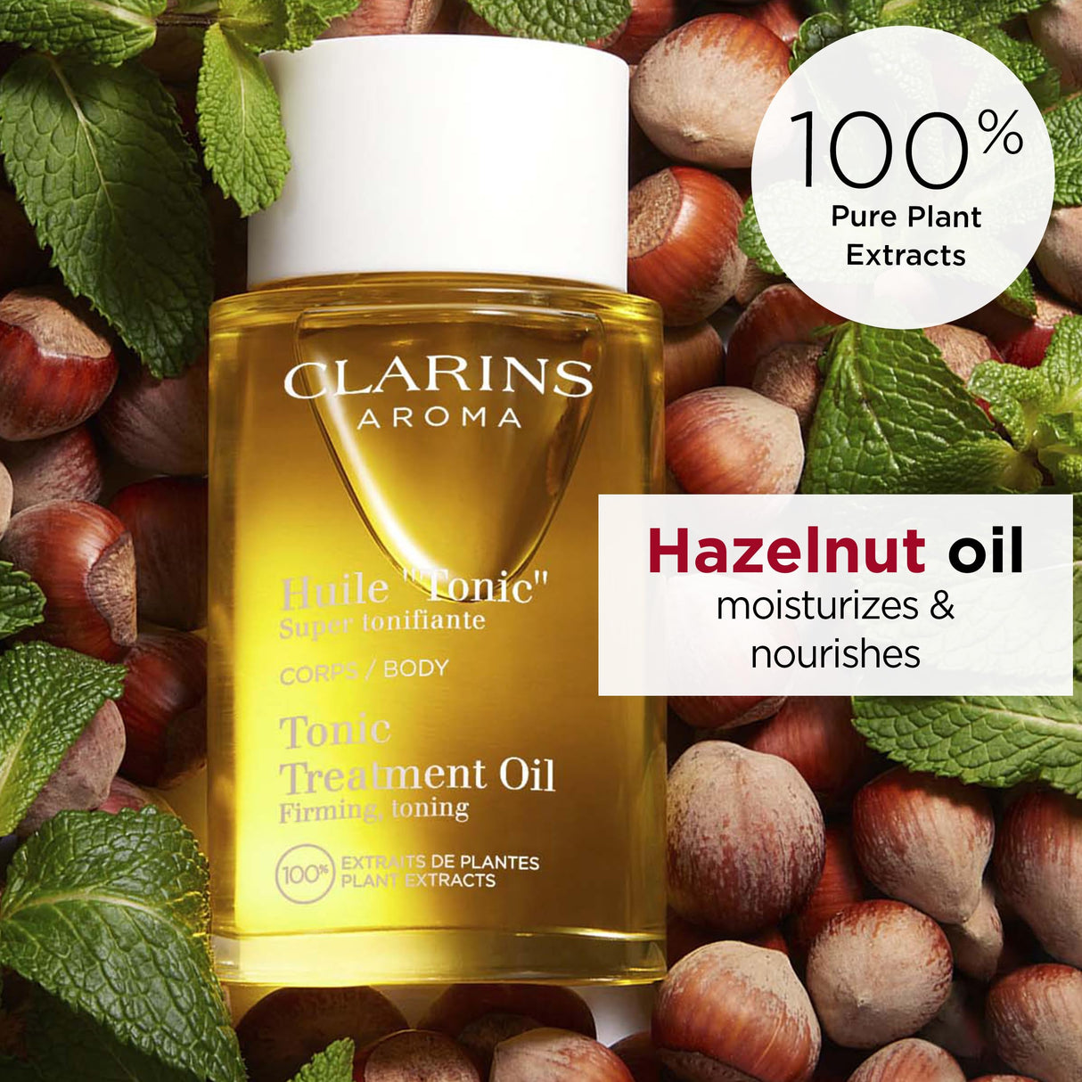 CLARINS Tonic Body Treatment Oil | Stretch Mark Pregnancy Care | Skin Elasticity Is Improved After 28 Days* | Visibly Firms and Tones | Dermatologist Tested | Natural 100% Plant Extracts