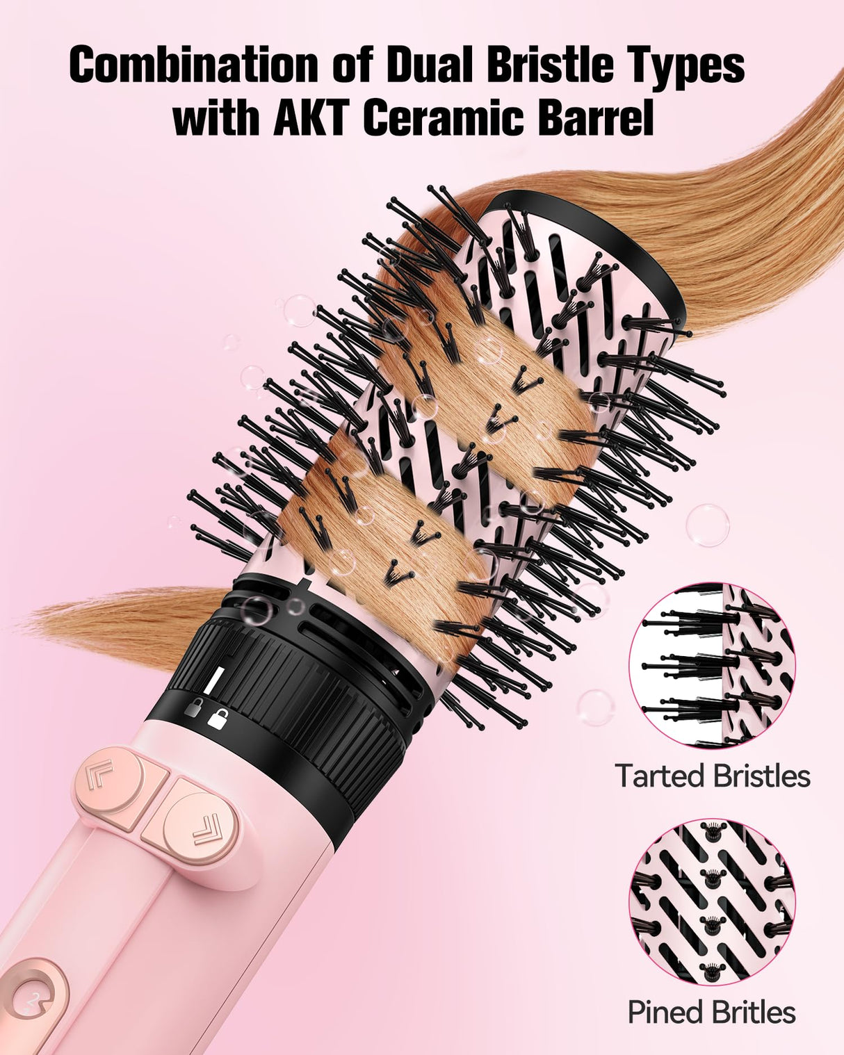 Farery 4-in-1 Rotating Blow Dryer Brush Set | Oval Volumizing Barrel, 1.5" & 2" Rotating Brushes, and Diffuser | All-in-One Hot Air Brush for Fast Drying, Volumizing, and Smoothing