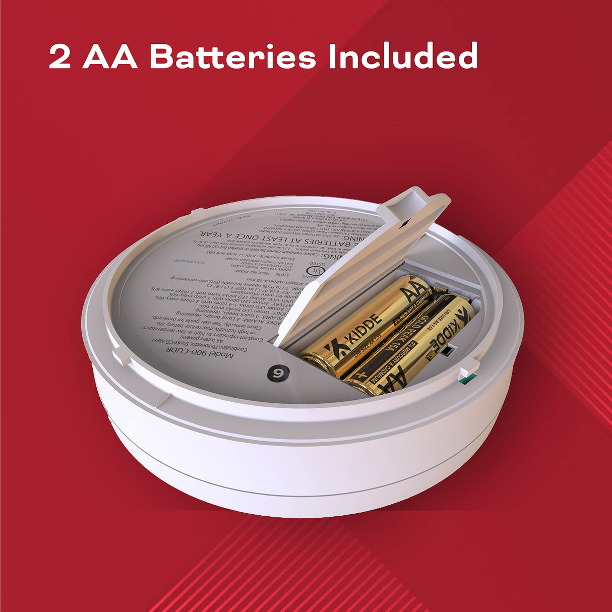 Kidde Smoke Detector, 10-Year Battery, LED Indicators, Replacement Alert, Test-Reset Button & Smoke & Carbon Monoxide Detector, AA Battery Powered, LED Warning Light Indicators