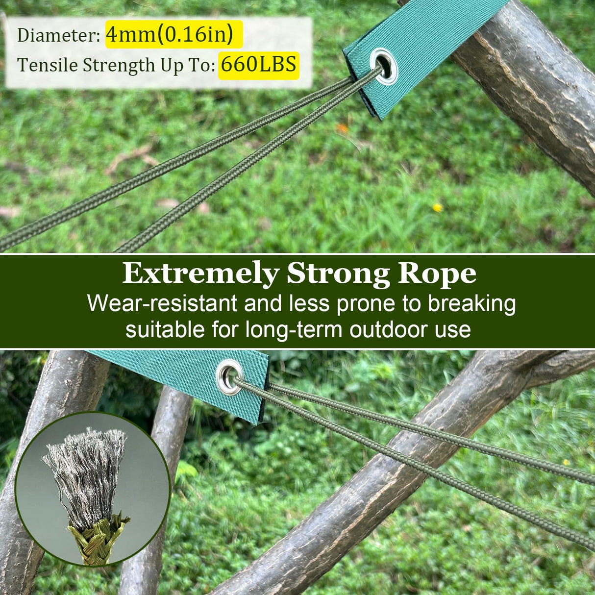 Tree Stakes and Supports, Heavy Duty Tree Stakes Kit Include 3Pcs Tree Straps for Staking, 3Pcs 16" Steel Spikes, and 39Ft Rope, Tree Supports for Young Tree Anti Strong Wind, Bad Weather