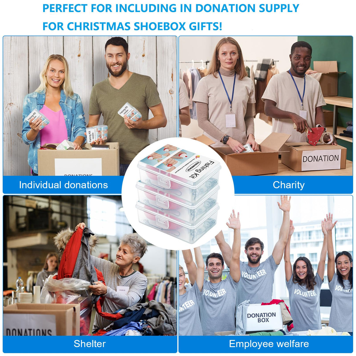 12 Pack Mini Fishing Kits Bulk Small Emergency Survival Fishing Kits Outdoor Compact Fishing Tackle Kits with Case for Beginner Christmas Shoebox Fillers for Age 9-14 Fishing Party Favors