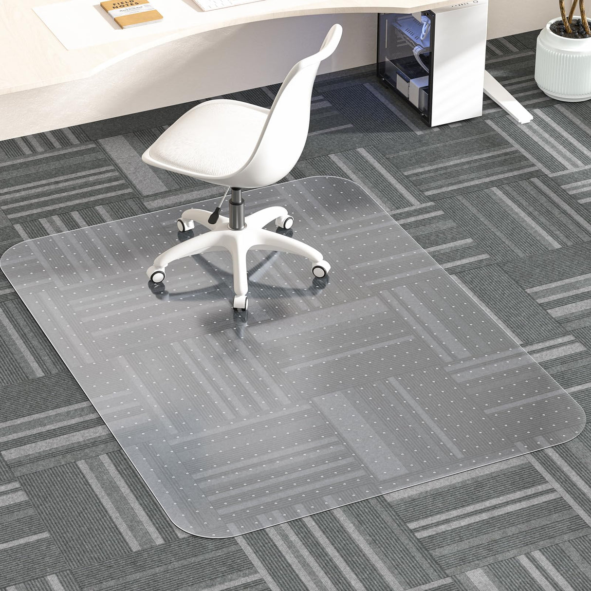 MESHDO Office Chair Mat for Carpet, 36" X 48" X 0.09" Desk Chair Mat for Carpet Floors, Clear and Thick Rolling Computer Chair Mats with Non-Slip Studded for Home and Office Low Pile Carpets
