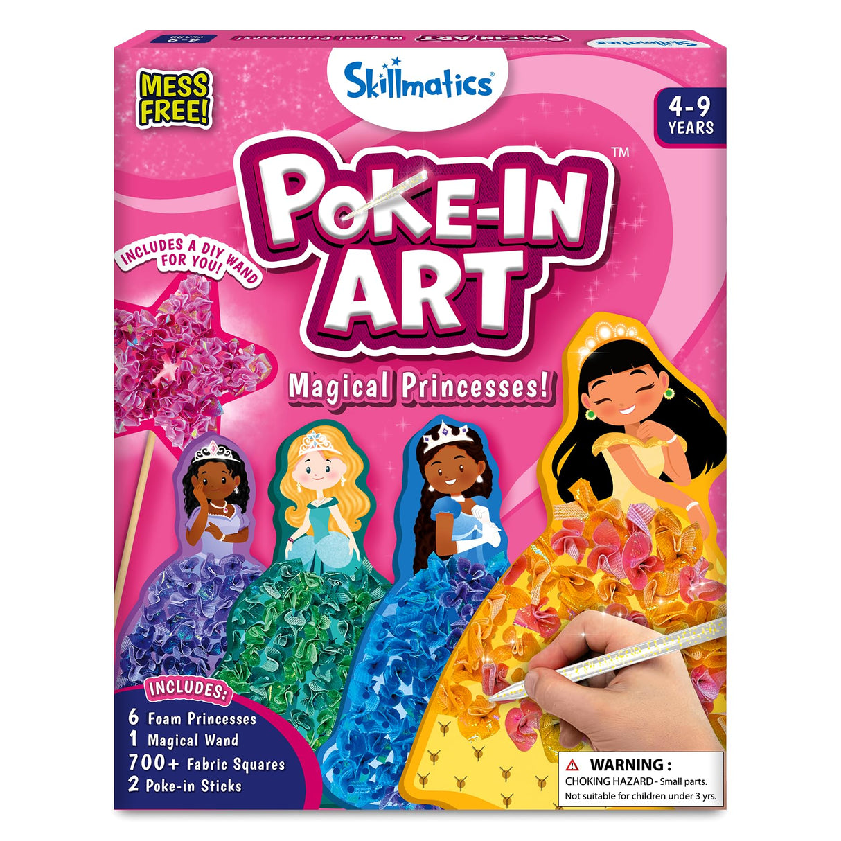 Skillmatics Poke-in Art - Magical Princesses, Mess-Free Fun for Kids, DIY Wood Craft Kits, Creative Activity, Christmas Gifts for Girls & Boys Ages 4, 5, 6, 7, 8, 9