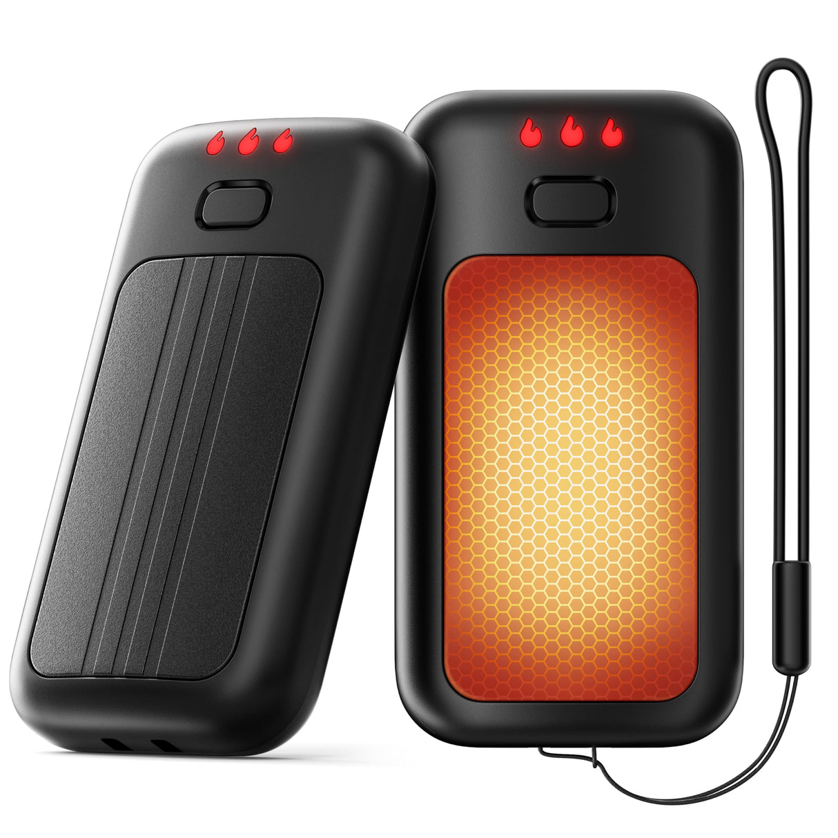 Hand Warmers, 2 Pack 6000mAh Rechargeable Hand Warmer, Pocket Heating Electric Hot Hands Handwarmers, Camping Hunting Gear, Gifts for Women, Men, Christmas, Golf, Portable Outdoor Heater (Black)