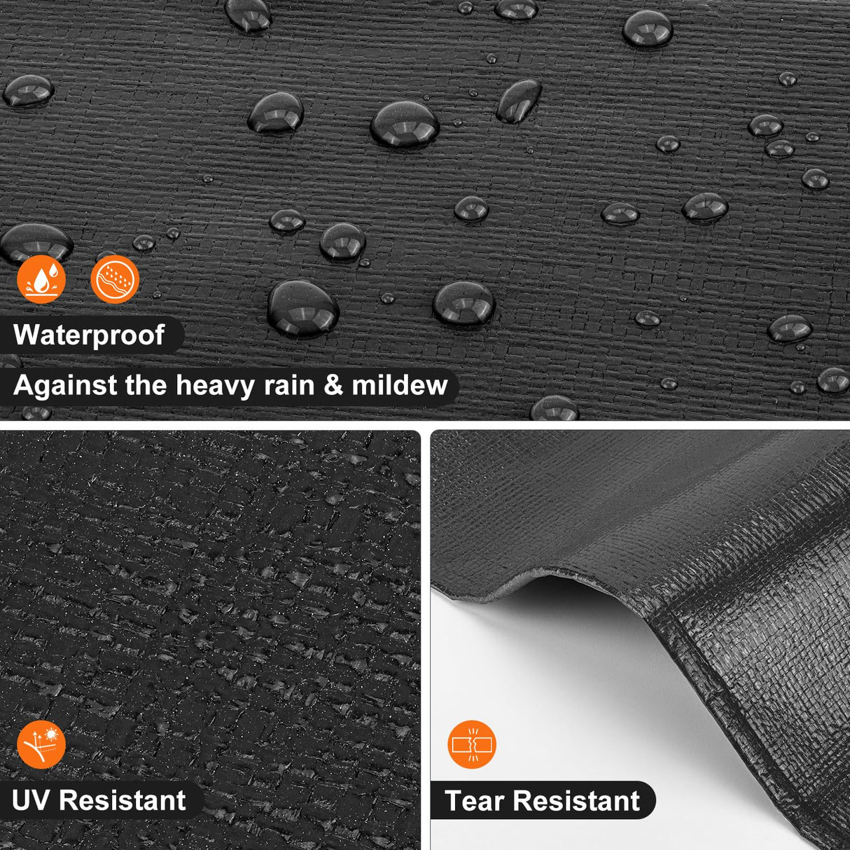 Patiobay Tarp 20x20FT, 12 Mil, Heavy Duty Waterproof Tarps with Grommets Every 23.6", 420D Thick Plastic Tarp, UV Resistant, Tear & Fade Resistant, Reinforced Edges for Outdoor Pool, Camp, Tent