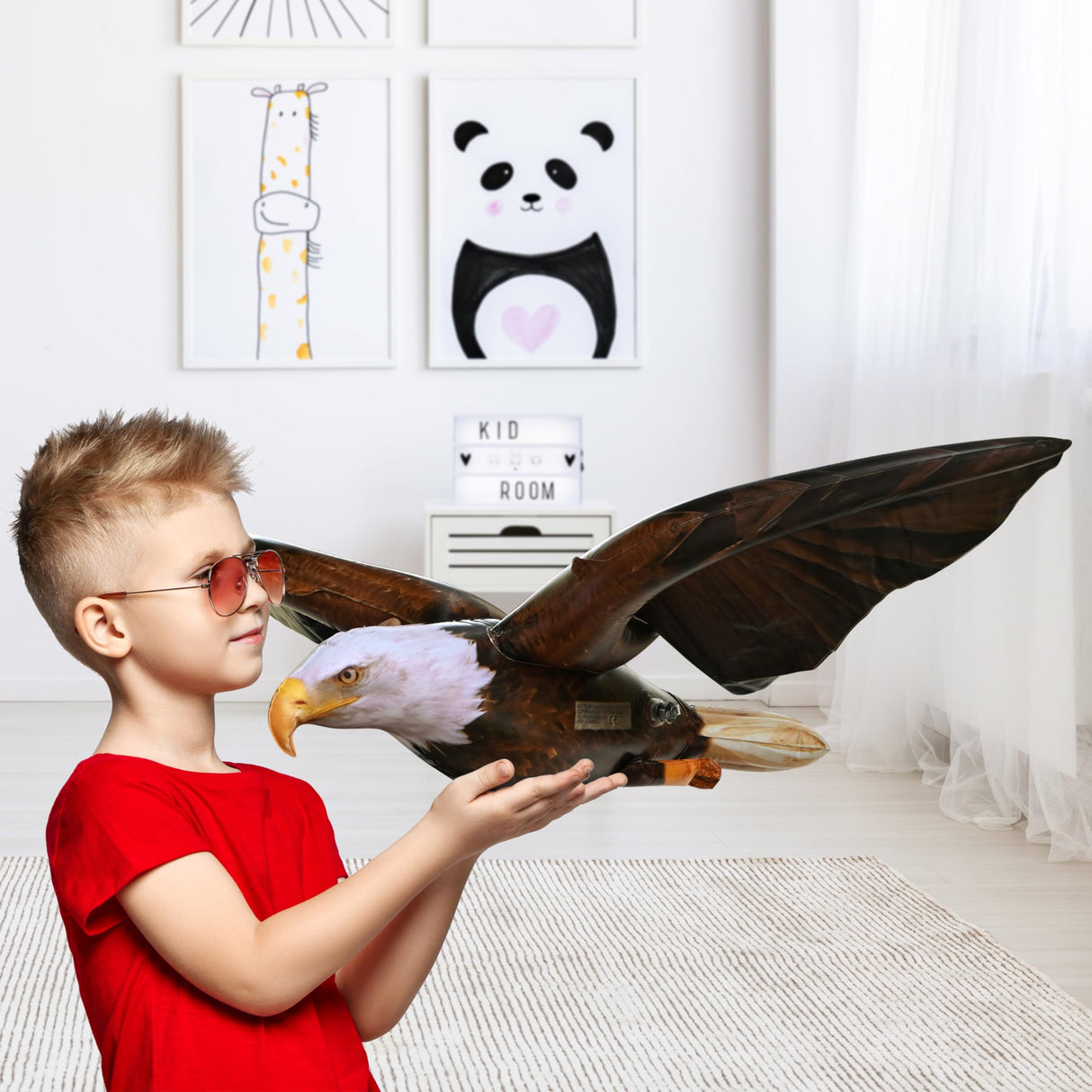 Jet Creations 38" Wingspan Inflatable Bald Eagle, Dark Brown, Realistic Wild Animal Figure, Patriotic Bird, Theme Parties, Pool Fun, Home Yard Decor