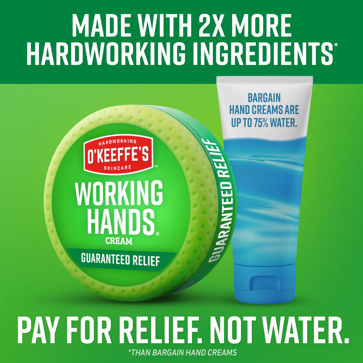 O'Keeffe's Working Hands Hand Cream for Extreme Dryness - 3.4 oz Jar (1 Pack) - Repairing Skincare for Cracked, Dry Hands