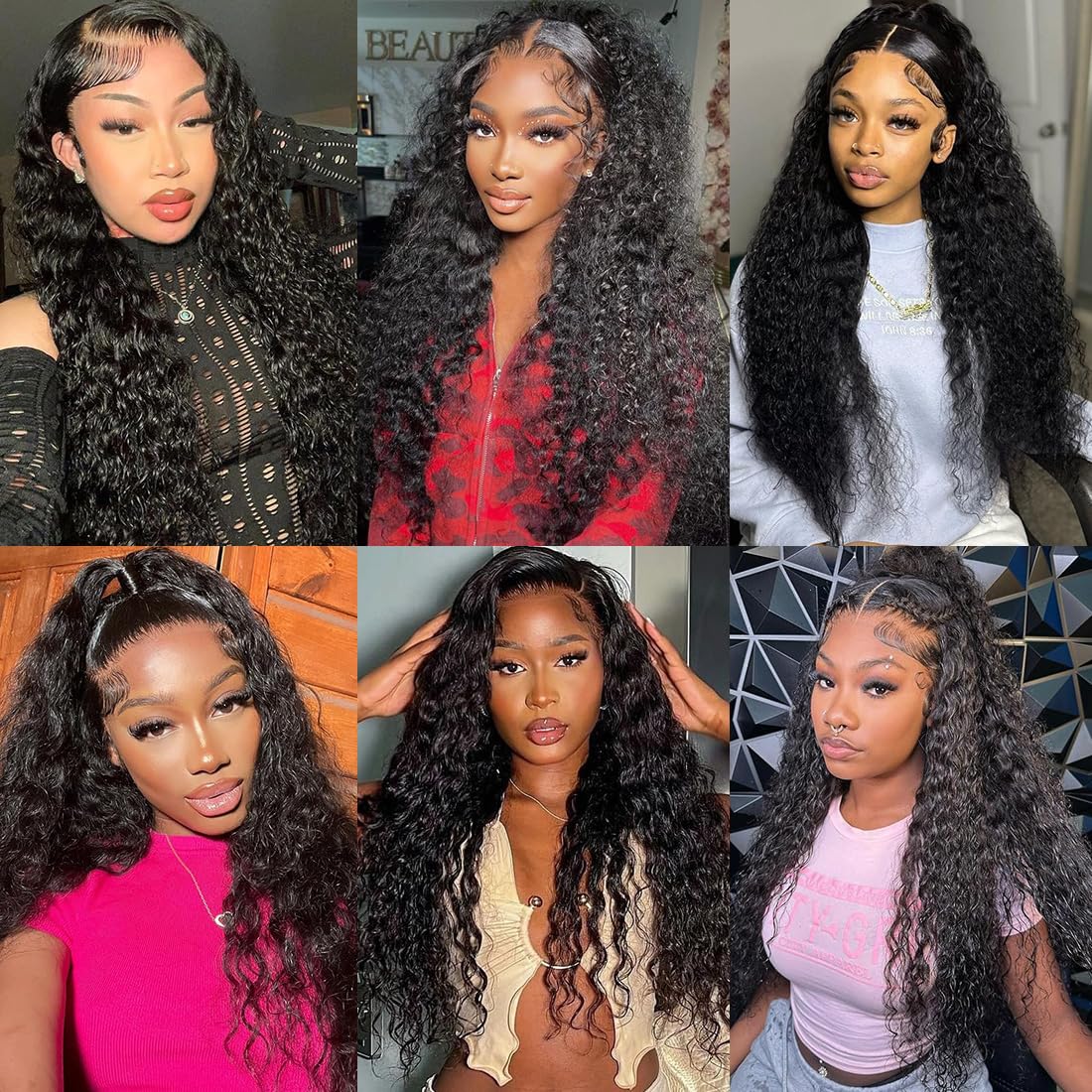 26Inch Deep Wave Lace Front Wigs Human Hair Glueless 13X6 deep Wave HD Lace Frontal Wigs 200% Density Brazilian Curly Human Hair Pre Plucked with Baby Hair Curly Lace Front Wig
