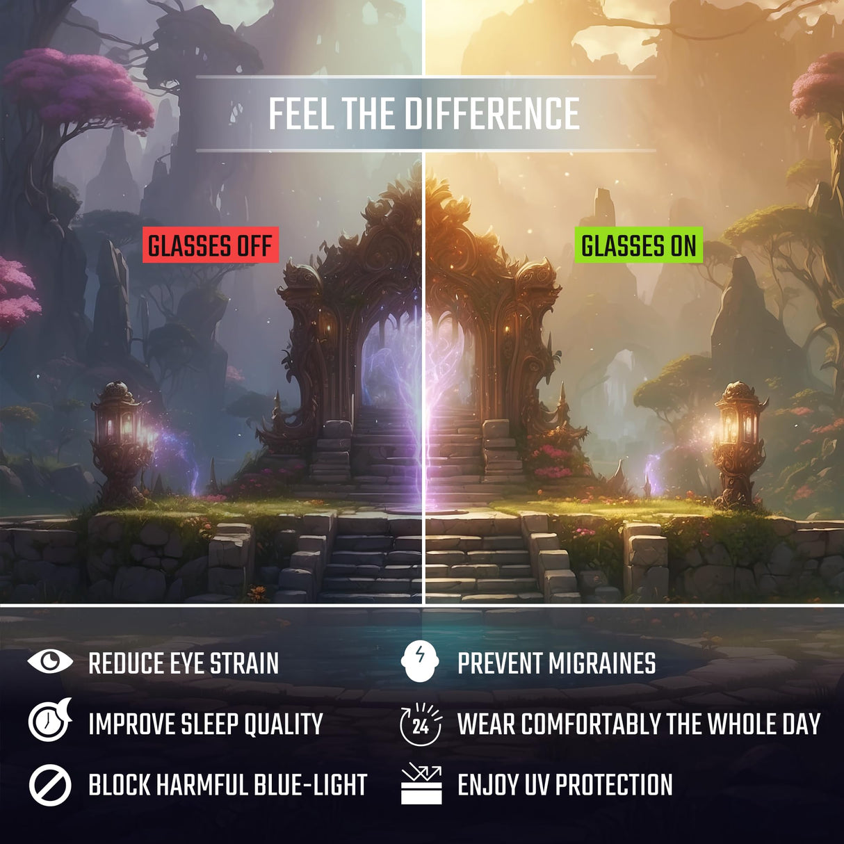 Gaoye Stylish Blue Light Glasses for Woman - Computer Glasses 99% Blue Light Blocking - Lightweight TR90 Frames - 3 pack