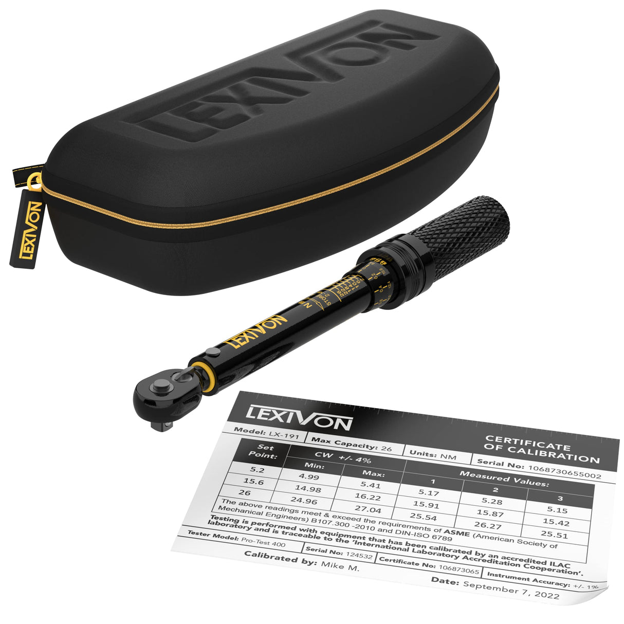 LEXIVON Bike Torque Wrench 1/4-Inch Dr. 15-Piece Kit | 72-Tooth Gear, Dual-Direction Click Type 2~26 Nm / 17.7~230.1 in-lb (LX-191)