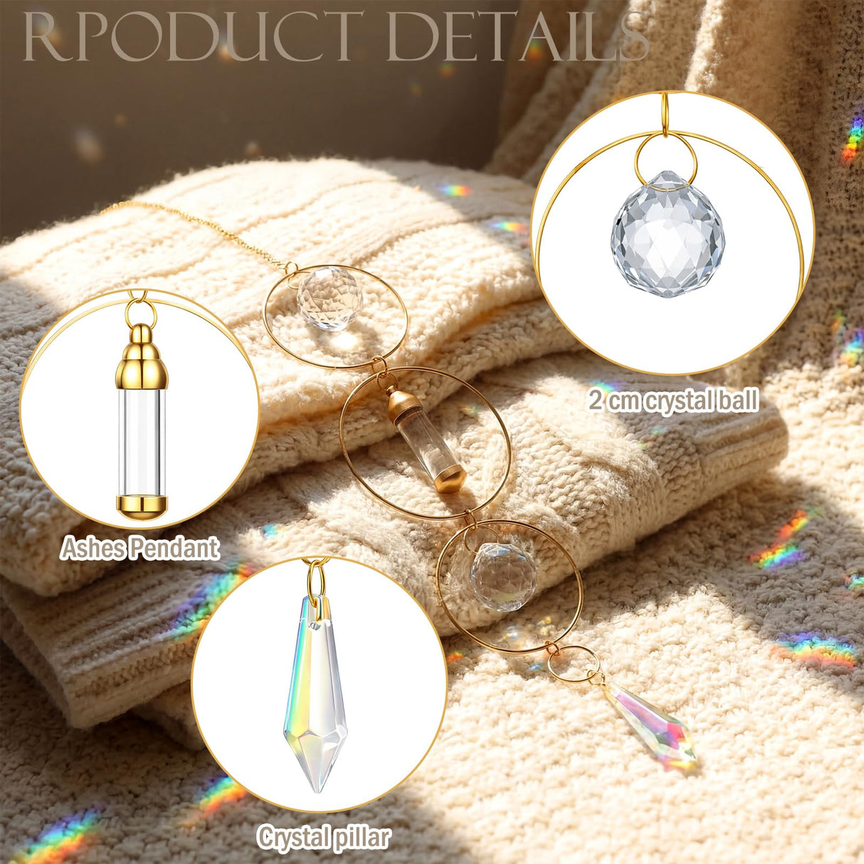 Yalikop Pet Memorial Suncatcher Dog Cat Memorial Gifts Pet Loss Bereavement Remembrance Sympathy Gifts Suncatcher Urn Bottle Ashes Pendant Cremation Jewelry Keepsake(Ring)