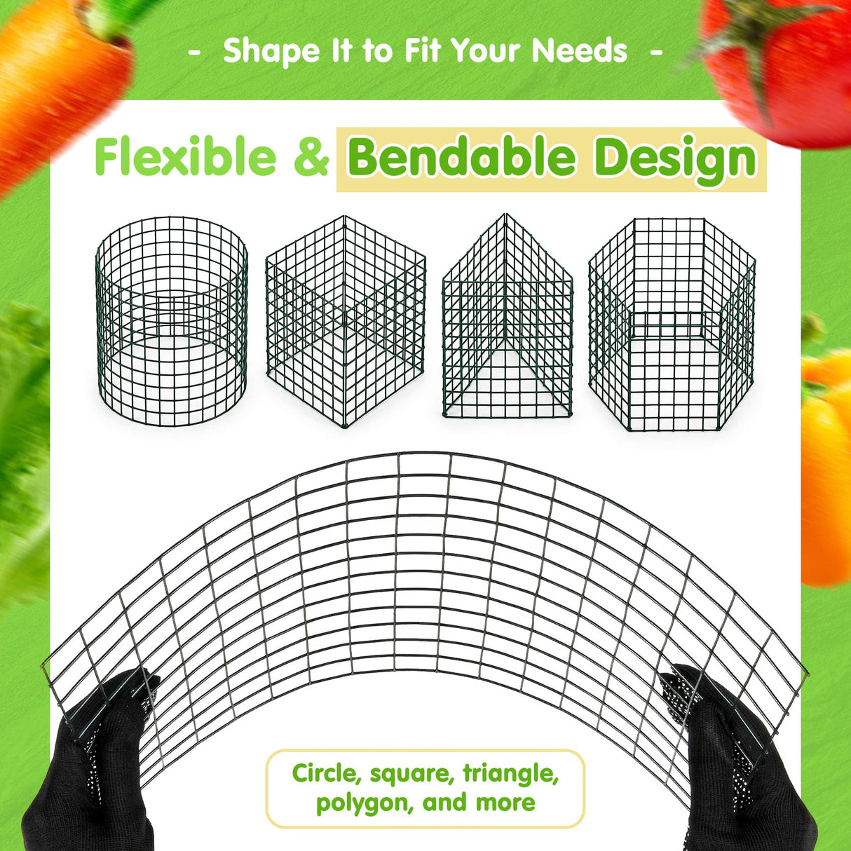 10 Pack Round Plant Protector from Animals – 30pcs 12" × 12" Metal Wire Mesh Garden Plant Cages Wire Plant Covers Pre-Bent Metal Mesh for Seedling Raised Bed Garden Protection for Vegetables Flower
