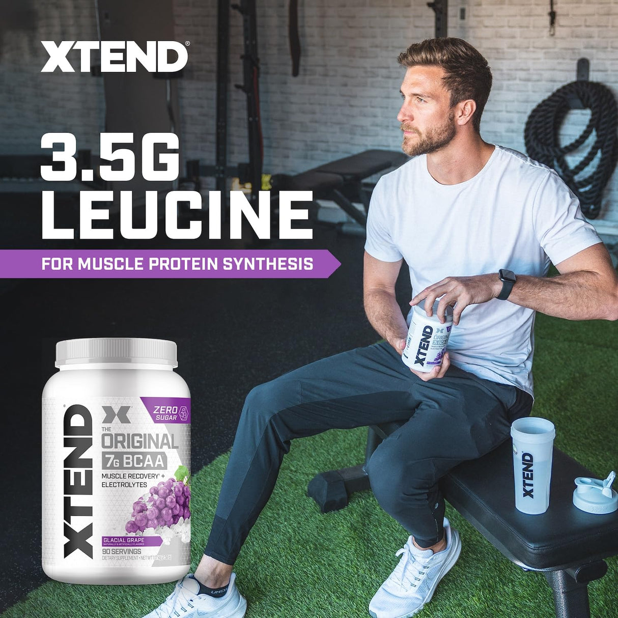 Xtend Original BCAA Powder 7g BCAA and 2.5g L-Glutamine, Sugar Free Post Workout Muscle Recovery Drink with Amino Acids for Men & Women, 90 Servings