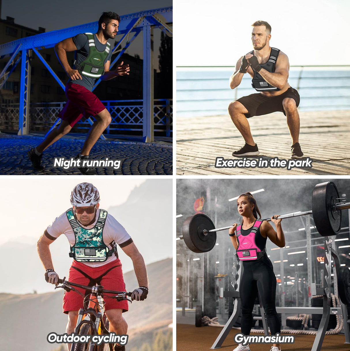 APEXUP Adjustable Weighted Vest, 4-10lb/12-18lb/20-32lb Vest with 6 Ironsand Weights and Large Pocket, Weight Vest for Men Women Strength Training, Running, Walking (12-18lb, Digital Camo)