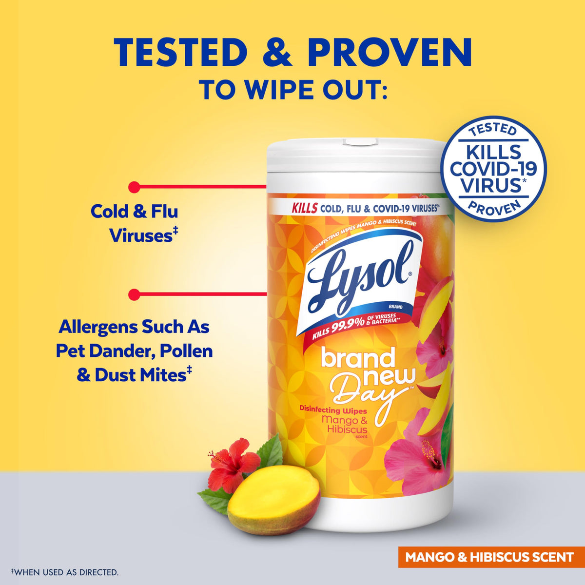 Lysol Disinfecting Wipes, Multi-Surface, Lavender + Mango, 80 ct. (4 Pack)