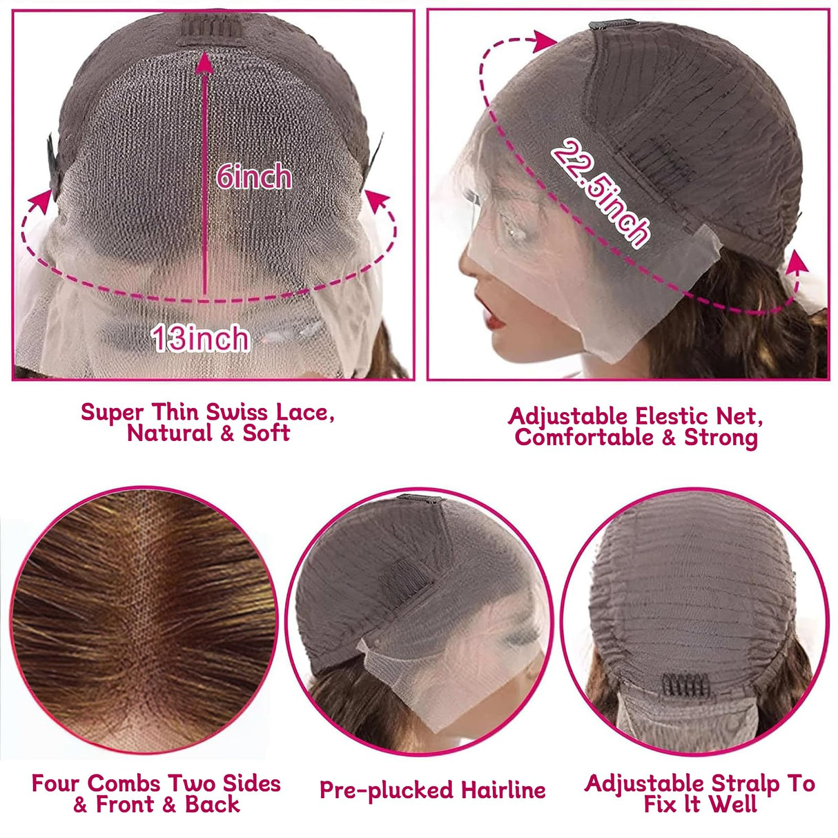 Highlight Ombre Lace Front Wig Human Hair 28Inch Honey Blonde Lace Front Wigs Human Hair 13x6 HD Lace Front Wig Human Hair 180% Density 4/27 Colored Straight Human Hair Pre Plucked with Baby Hair