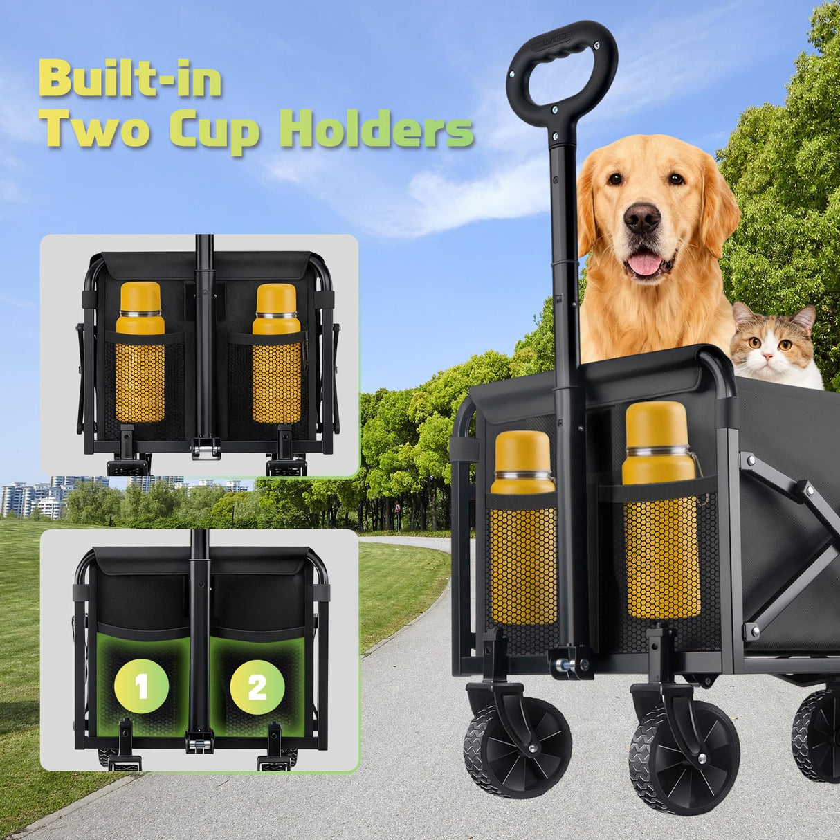 100KG Collapsible Foldable Small Wagon Carts Portable Folding Outdoor Cart