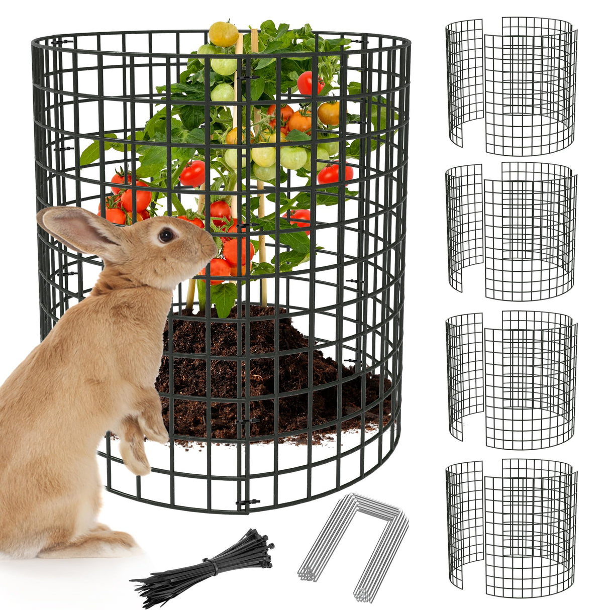 UNIFAMILY 12 Pcs Plant Protectors from Animals, 16x12IN Metal Plant Cage to Keep Animals Out, 4 Pack Garden Cages to Keep Animals Out, Garden Protection for Vegetables Chicken Wire Cage for Plants