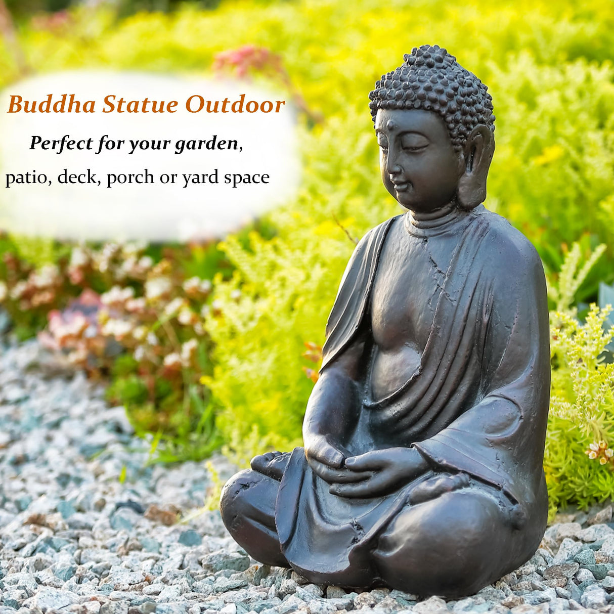Phaxth 14" Buddha Statue Outdoor, Buddha Statues Home Indoor, Zen Decor Buda Garden