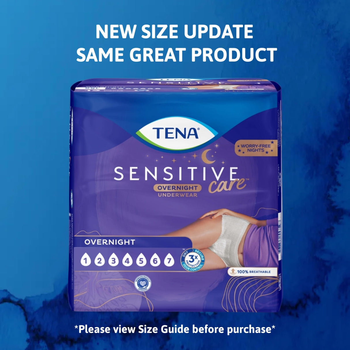 TENA Sensitive Care Overnight Incontinence Underwear for Women, Large, 64 Count (New Sizing)