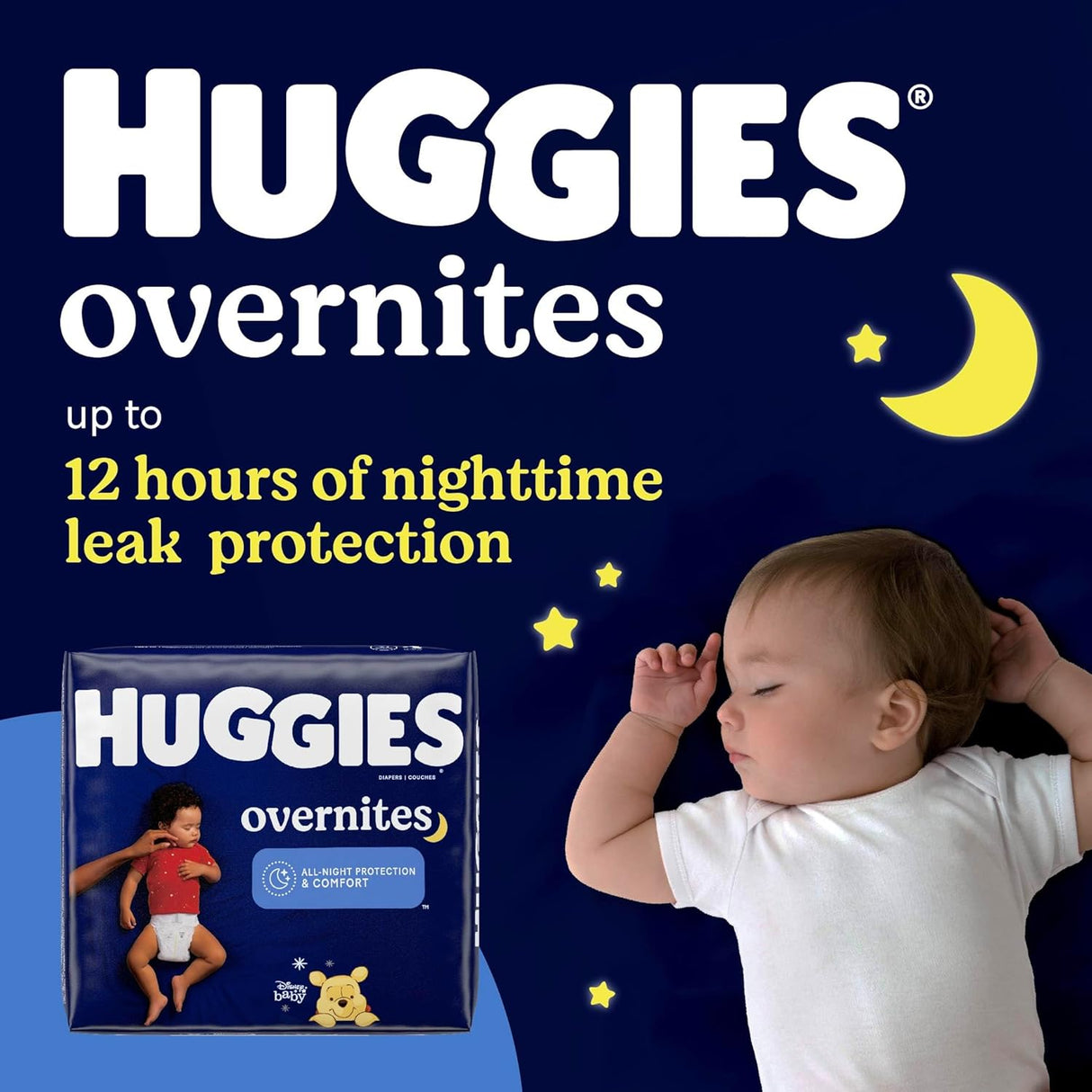 Huggies Overnites Size 5 Overnight Diapers (27+ lbs), 50 Ct, Packaging May Vary