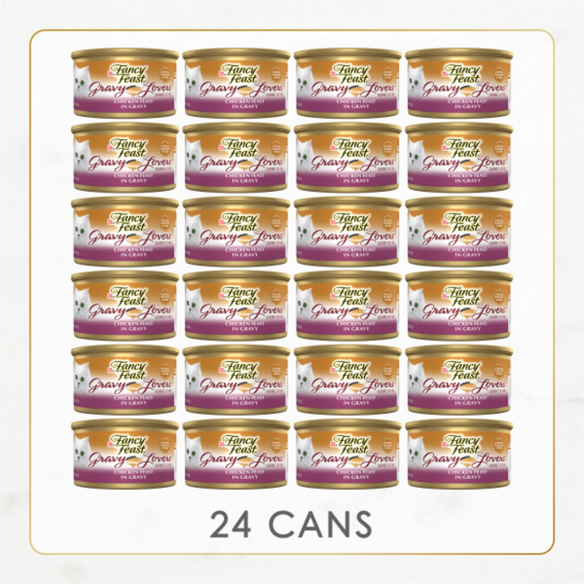 Fancy Feast Purina Gravy Lovers Chicken Wet Cat Food, 3 oz Cans, 24-Pack