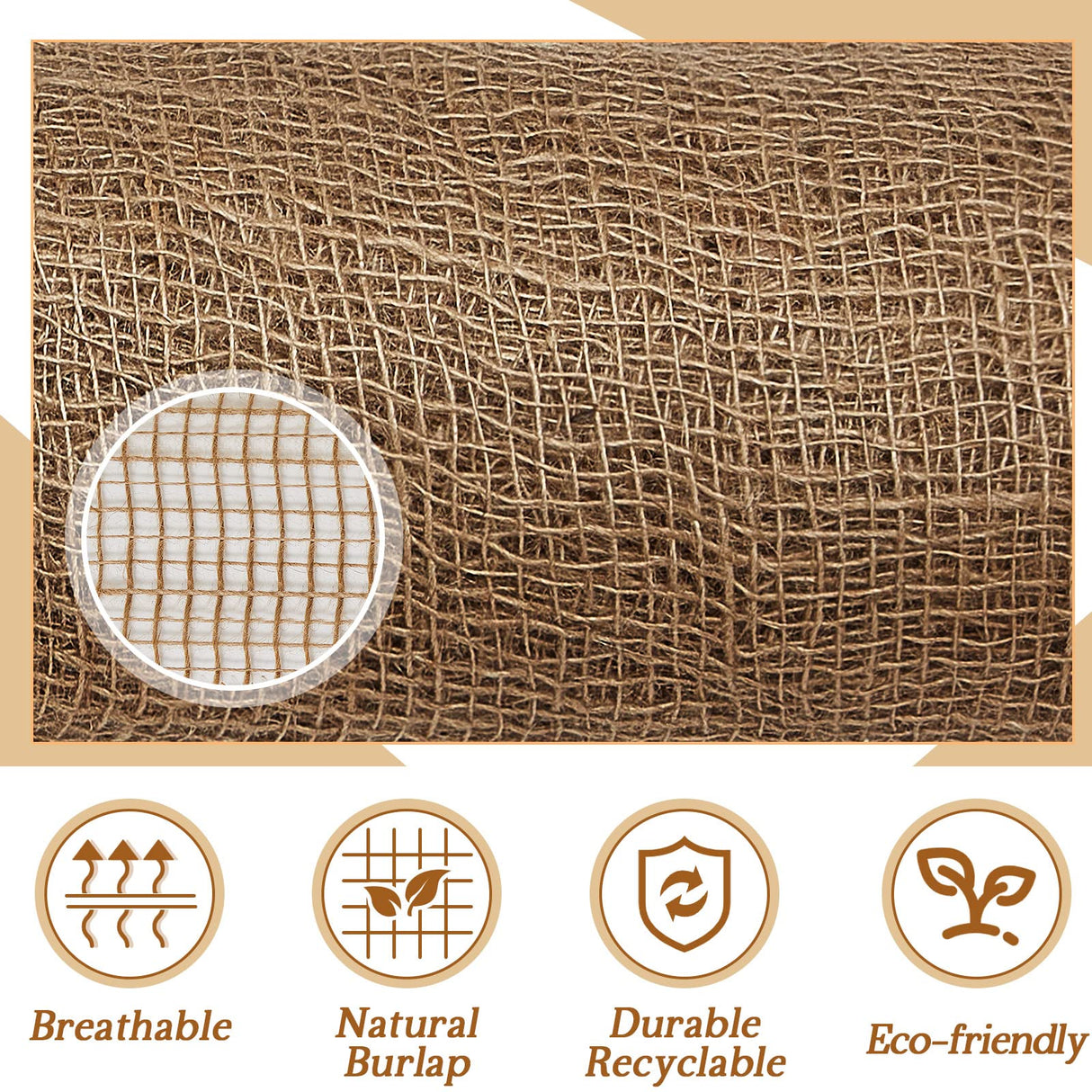 Riakrum 3 Pcs 48 Inch X 90 ft in Total Erosion Control Blanket Burlaps Netting Mesh Burlap Erosion Control Liner Blanket Burlap Loose Weave Planter Liner Roll for Raised Bed Soil Saver