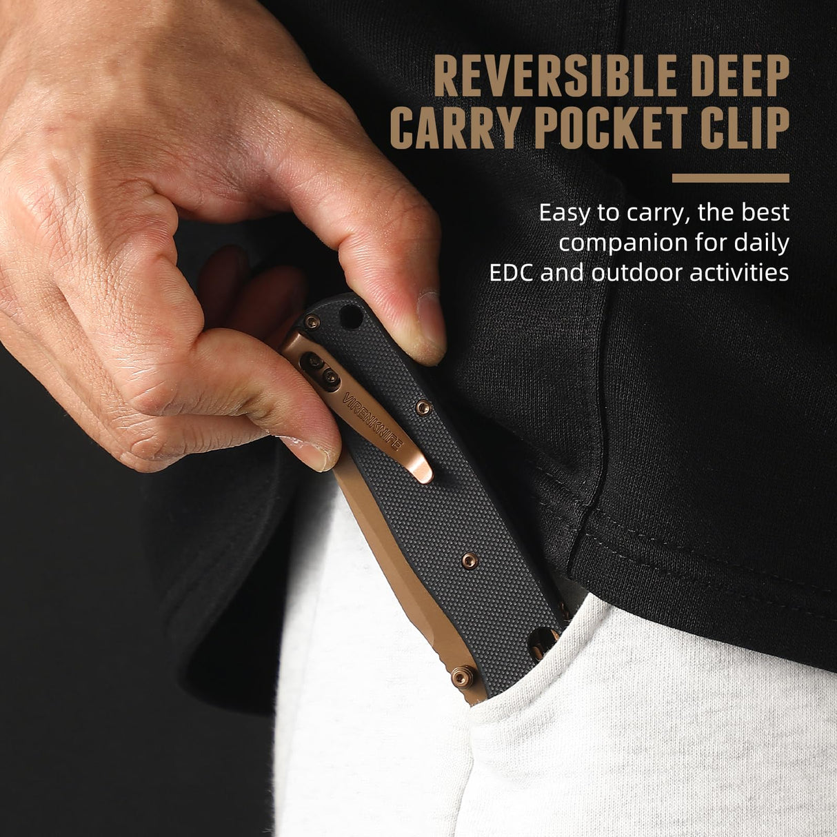 VIRENKNIFE Folding Pocket Knife,Lightweight Pocket Knife 2.95'' 14C28N Steel Blade G10 Handle Small EDC Knife with Pocket Clip,Crossbar Lock,Sharp Camping Survival Hiking Knife Gifts for Men Women