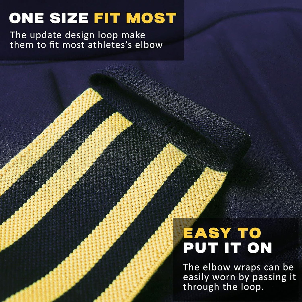 TAVIEW Elbow Wraps for Weightlifting (1 Pair), 47" Elastic Elbow Support & Compression Powerlifting, Fitness, Cross Training & Gym Workout, Elbow Straps Weight Lifting