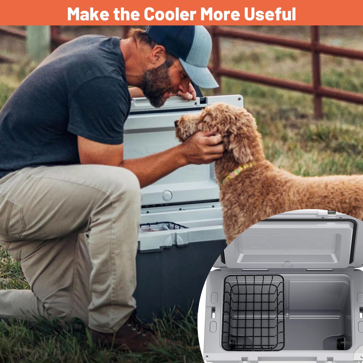 Omoojee 32 qt Cooler Basket Compatible with RTIC 32 Cooler, Perfect for Organization Accessory, Black