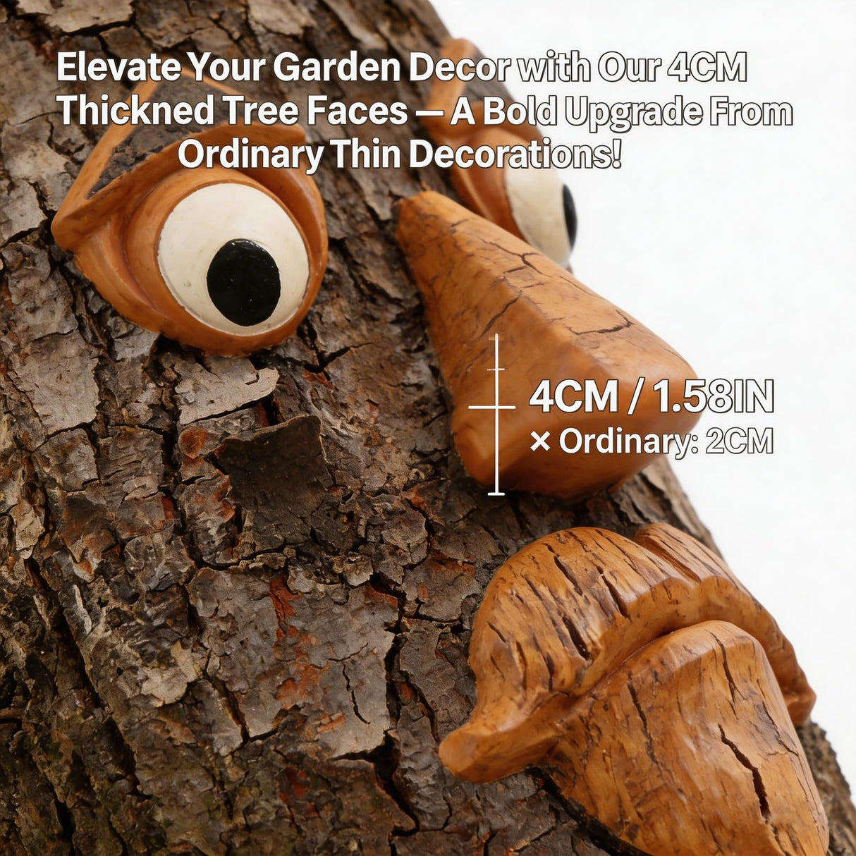 FmnyYaid 4 Pack Tree Faces Decor Outdoor, Large Whimsical Old Man Tree Hugger Statues, Resin Tree Art for Garden Yard Patio, Funny Tree Peeker Sculptures for Halloween Easter