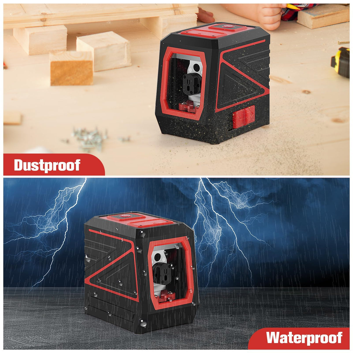 Laser Level with Tripod, 100 feet Green Cross Line Self Rotary Leveling Laser Level, Vertical and Horizontal Line, Rotatable 360 Degree, Manual Self leveling and Pulse Mode,IP54 Waterproof & Battery