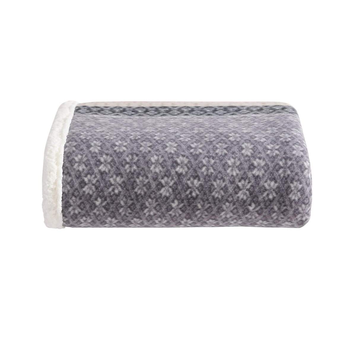 Eddie Bauer - Throw Blanket, Super Soft Reversible Sherpa & Brushed Fleece Bedding, Ideal Christmas & White Elephant Gifts, Cozy Plaid Throw Blankets For Couch for Bed or Couch (Fair Isle Dark Steel, 50" x 70")