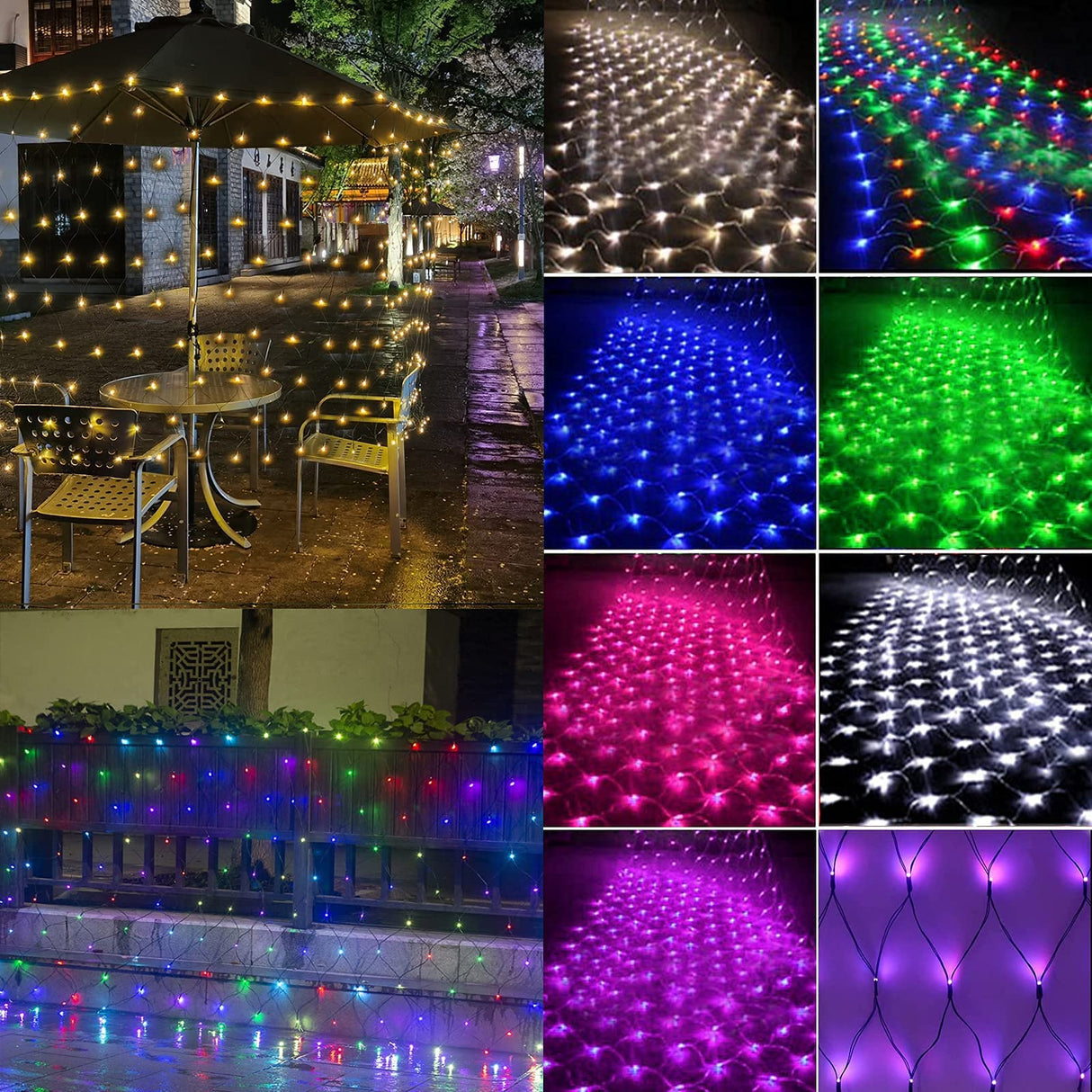 300LED Net Lights, 14.8ft x 5ft 8 Modes Connectable Christmas Outdoor String Mesh Lights, Waterproof Decorative Fairy Light Plug in for Xmas Tree Bushes Holiday Garden Wedding Party - Warm White