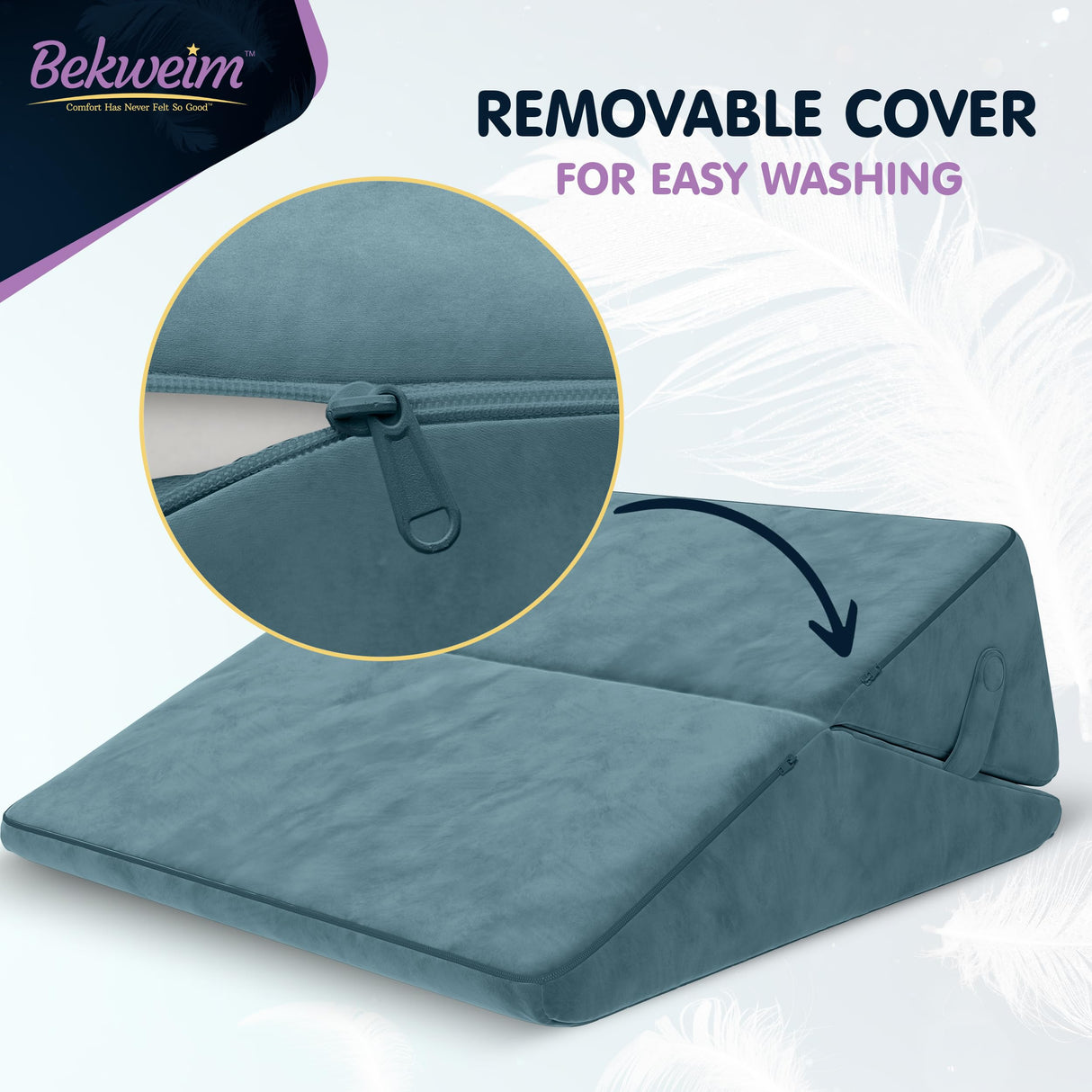 Adjustable Bed Wedge Pillow for Sleeping - Wedge Pillow for Sleep Apnea, Gerd, Acid Reflux Relief, Post Surgery - Foam Wedge Pillow for Back Pain Relief, Sleep Apnea Pillow Wedge or for Seniors