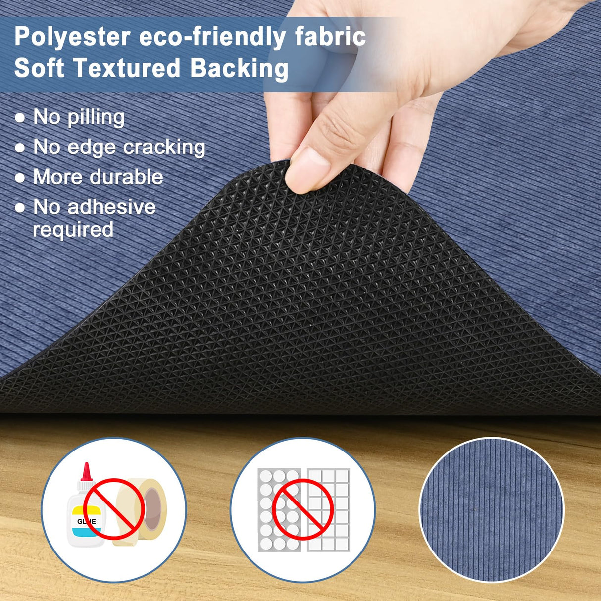 Placoot Office Chair Mat for Hardwood Floor, 55"x35" Corduroy Surface Computer Chair Mat, Desk Chair Mat, Large Anti-Slip Rubber Bottom Floor Protector for Home Office Brown