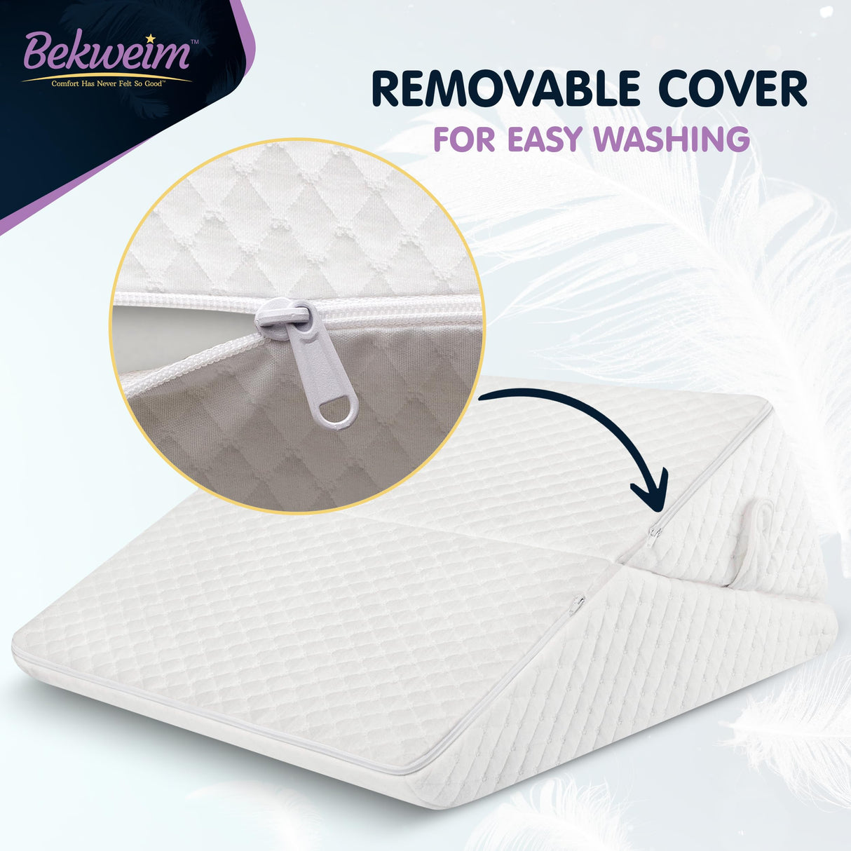 Adjustable Bed Wedge Pillow for Sleeping - Wedge Pillow for Sleep Apnea, Gerd, Acid Reflux Relief, Post Surgery - Foam Wedge Pillow for Back Pain Relief, Sleep Apnea Pillow Wedge or for Seniors