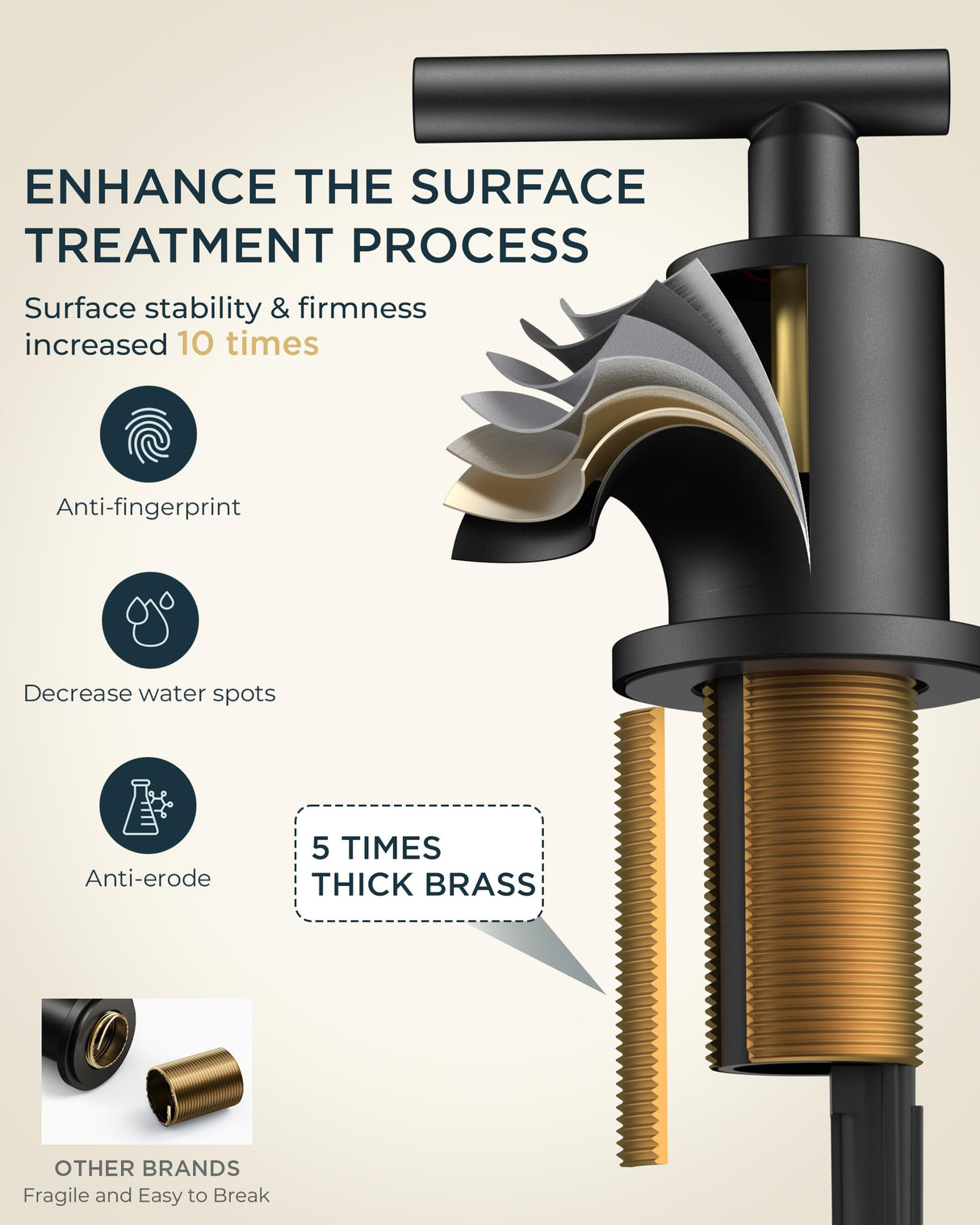 FORIOUS Black Bathroom Faucet 3 Hole, 8 Inch Matte Black Bathroom Sink Faucet Widespread with 360° Swivel Spout, Suitable for 6-12 Inch Vanity Sink, with Pop-up Drain and cUPC Supply Line