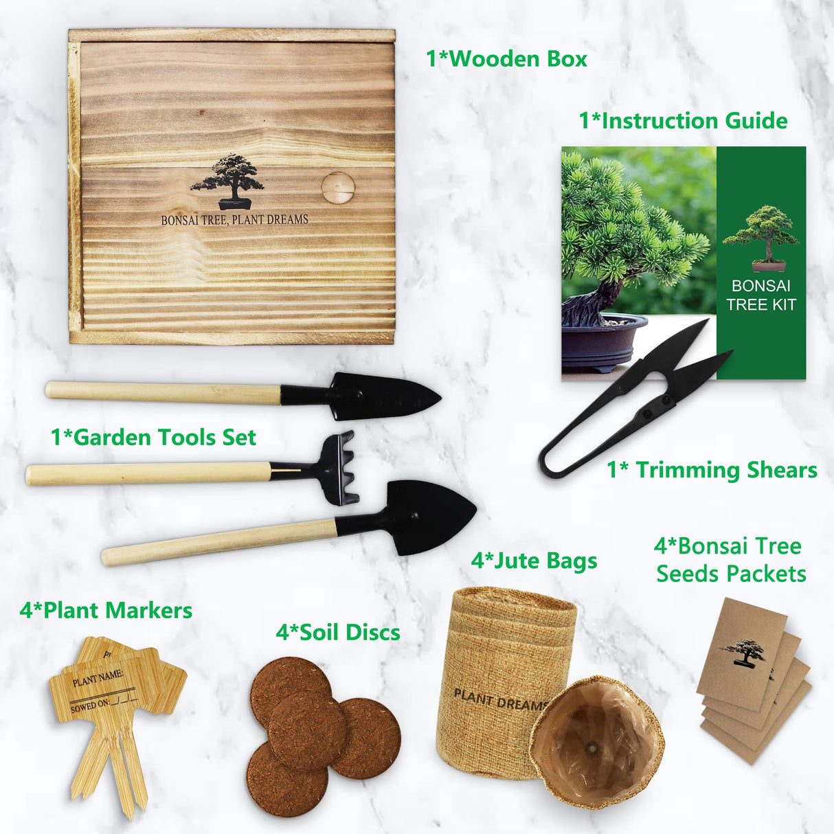 LUOJIBIE Bonsai Tree Kit - Unique Gift for Women, Men, Boys & Girls