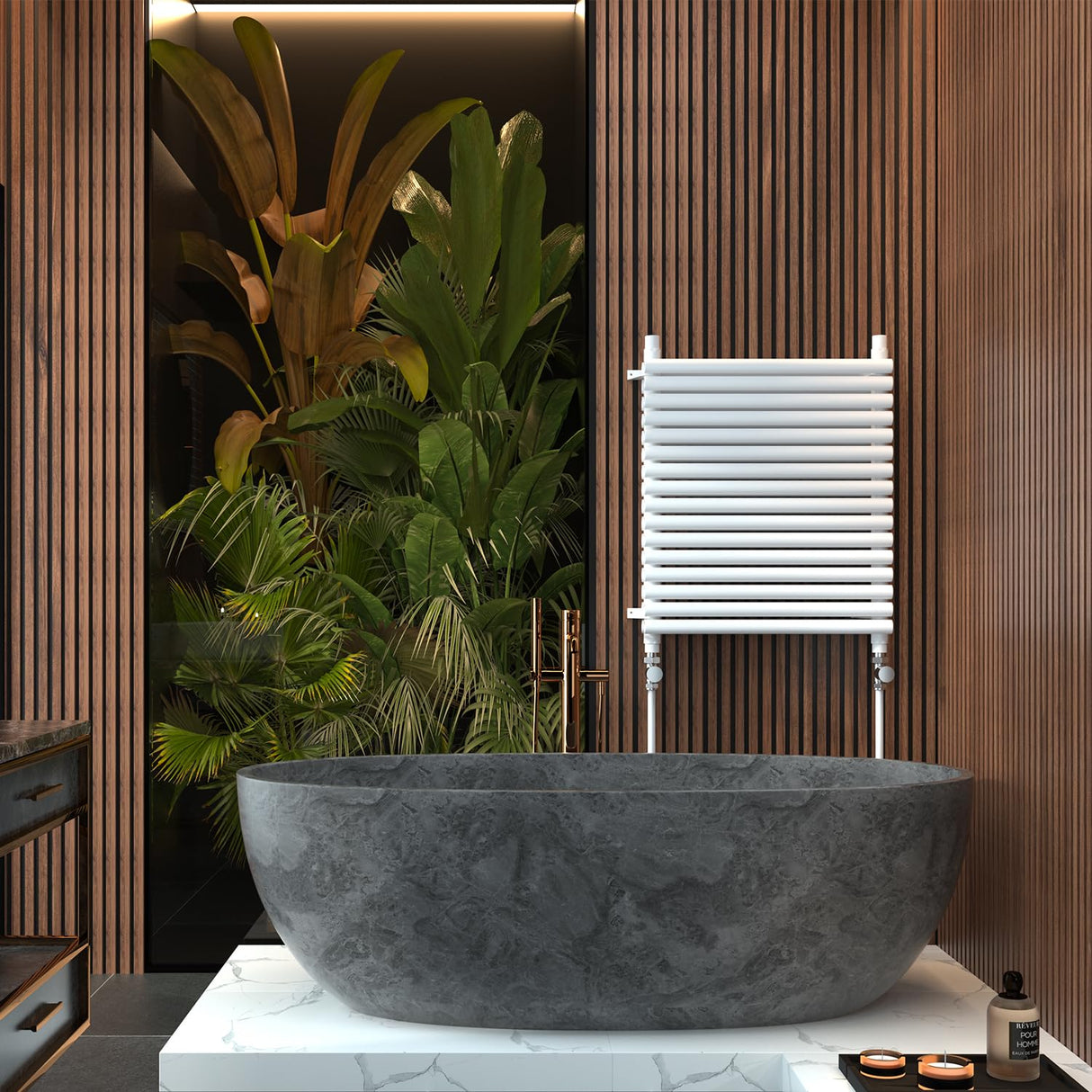 VANCOCO 2Pcs 1/2"×15mm Chrome Straight Radiator Valves Round, Manual Radiator Valves Pair Standard Connection for Heated Towel Rail and Central Heating Modern Bathroom