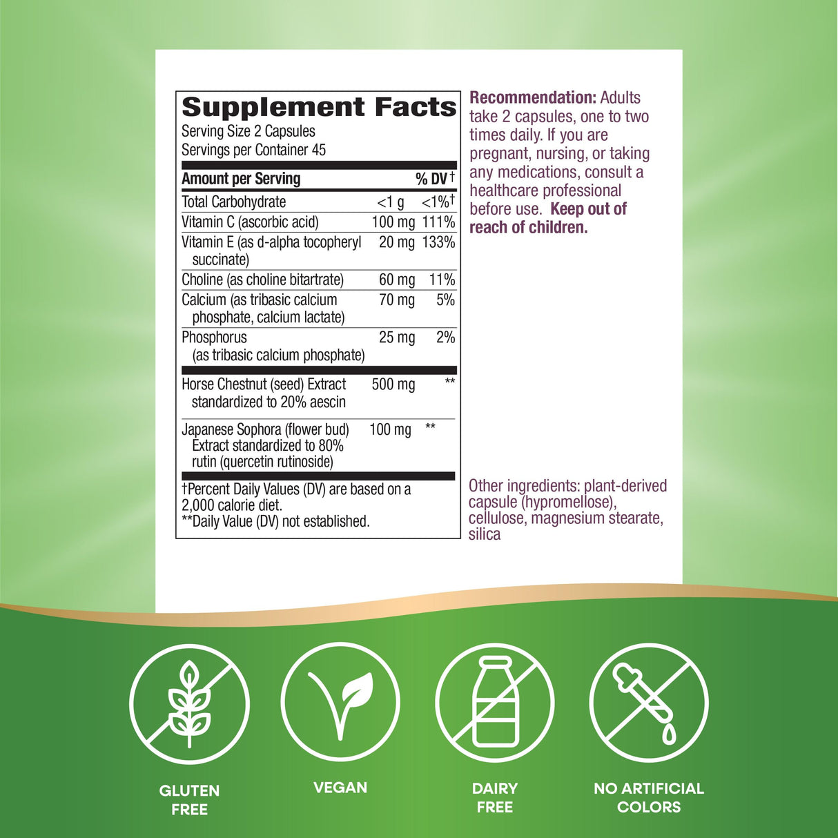 Nature's Way Premium Hem-Care, Unique Vein Health Blend*, 90 Capsules