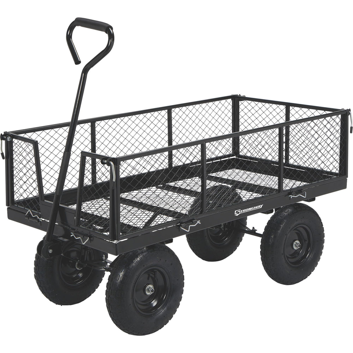 Strongway Steel Jumbo Garden Wagon with Removable Sides, 1400-Lb. Capacity