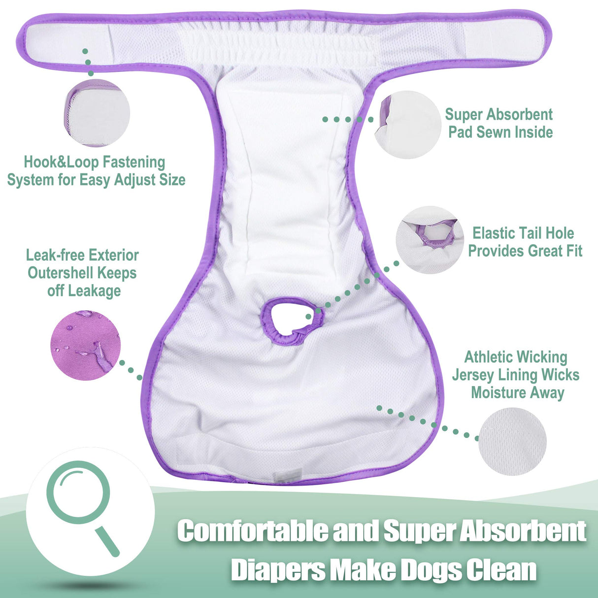 wegreeco Christmas Washable Reusable Premium Dog Diapers, XX-Large, Bright Color, for Female Dog, Pack of 3,Small Dog Puppy & Doggy Diapers Female,Dog Period Panties Diapers Female in Heat