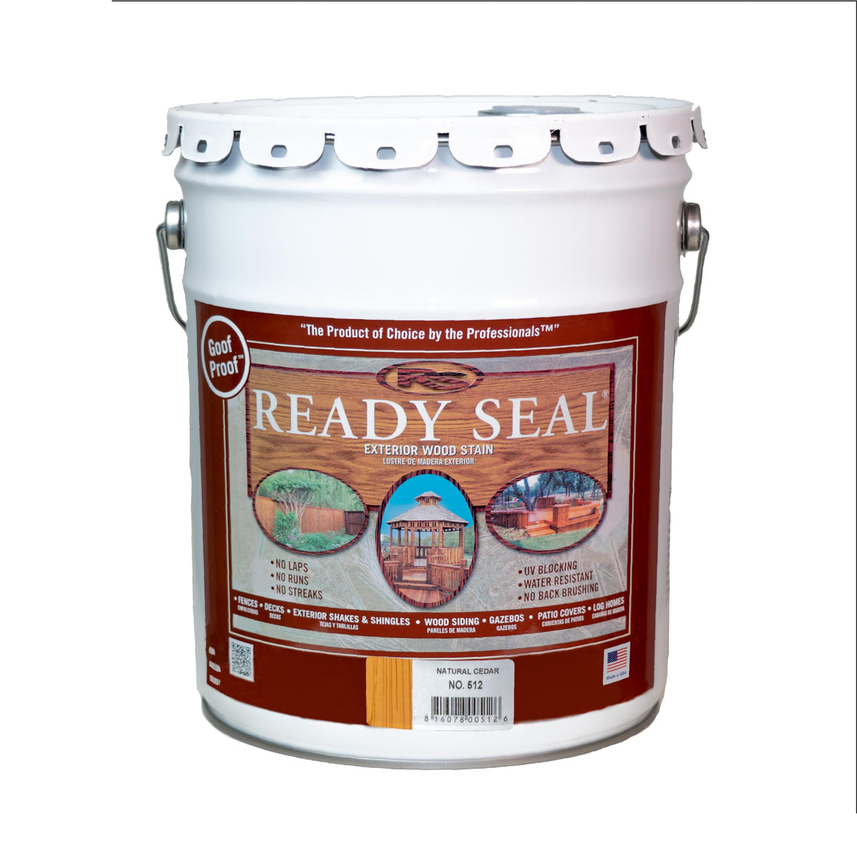 Ready Seal Exterior Wood Stain | Semi-Transparent Oil-Based Formula | Professional Grade Stain and Sealer in One | Ideal for Decks, Fences, Pergolas, Wood Siding & More | 5 Gallon | Natural Cedar