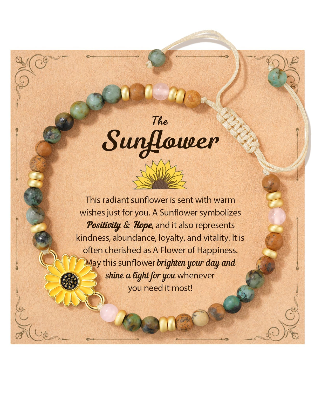 Tarsus Sunflower Gifts for Women, Inspirational Bracelet for Women Sunflower Bracelets Jewelry Gifts for Teen Teenage Birthday Christmas Stocking Stuffers